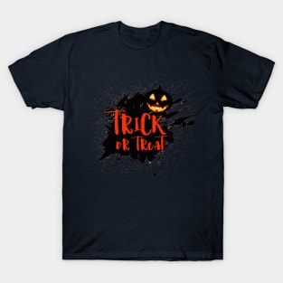 Trick or Treat Jack O Lantern Splatter T-Shirt